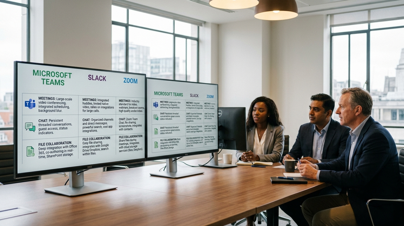 Microsoft Teams 与 Slack Zoom 协作功能对比