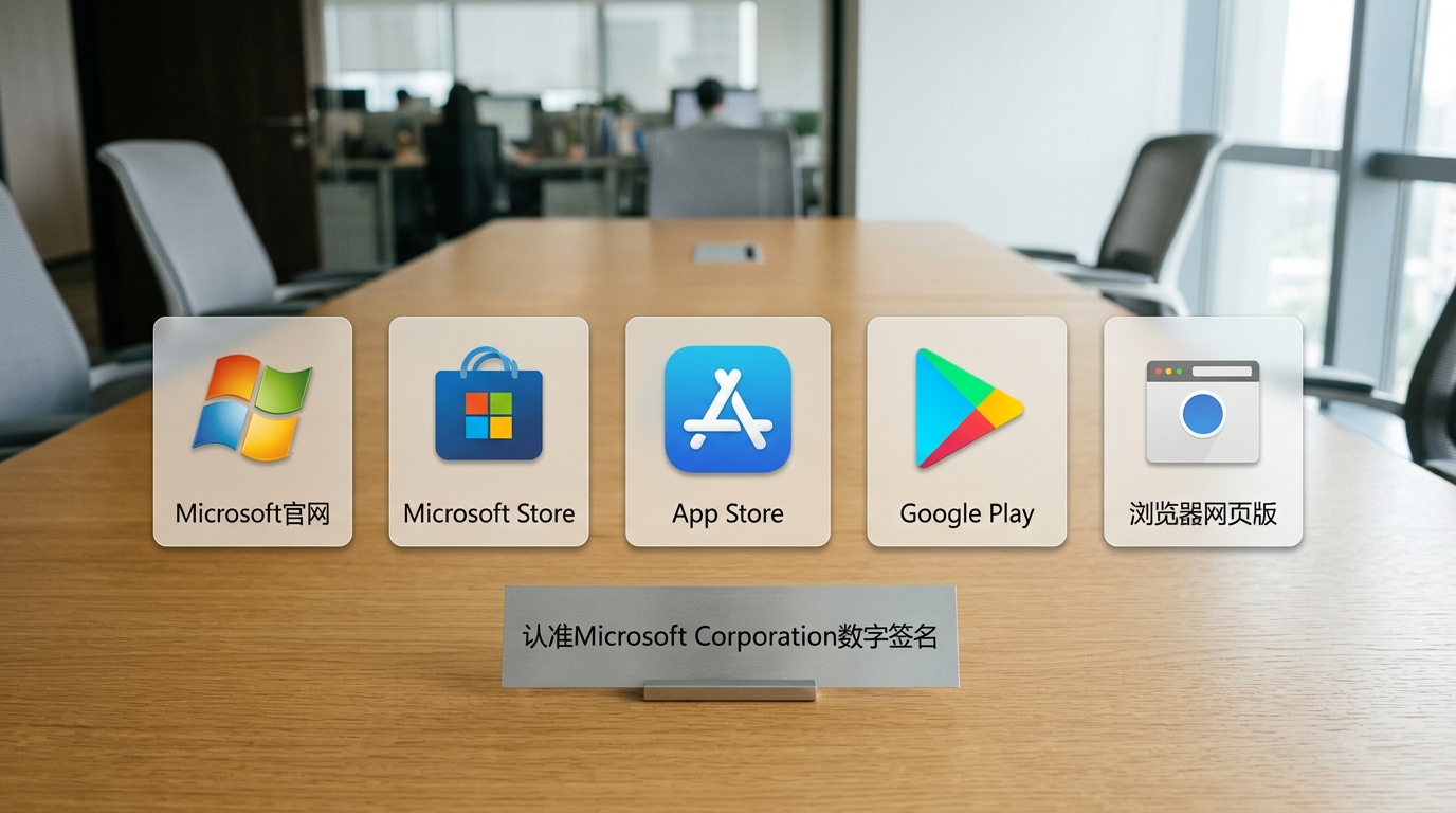 Teams下载官方渠道与正版验证示意图
