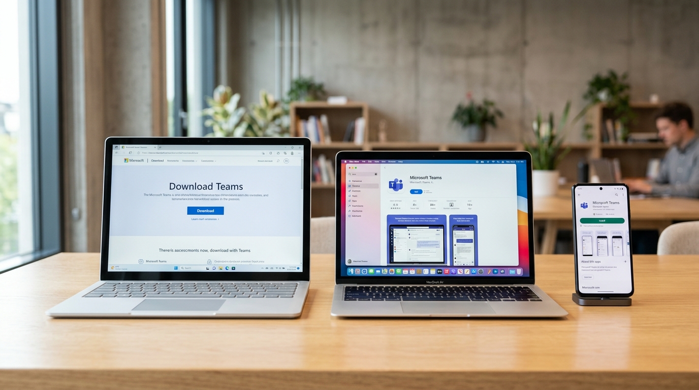 Windows Mac手机端Teams下载对比