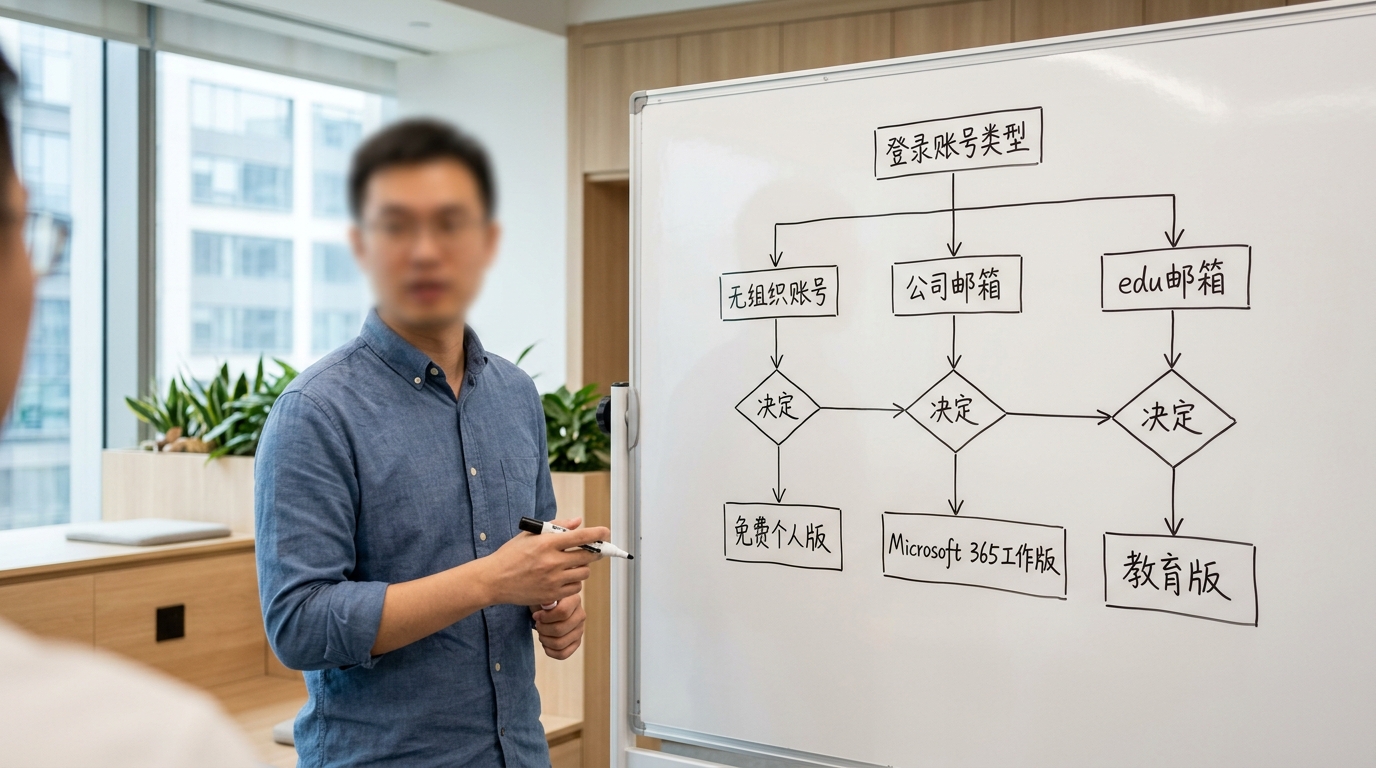Teams下载版本选择决策树 个人版工作版教育版对比