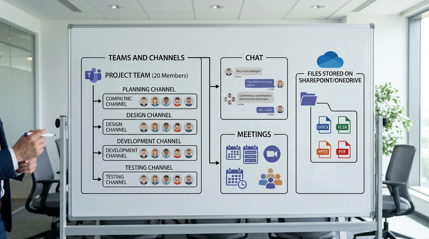 Teams 核心功能四大模块结构图
