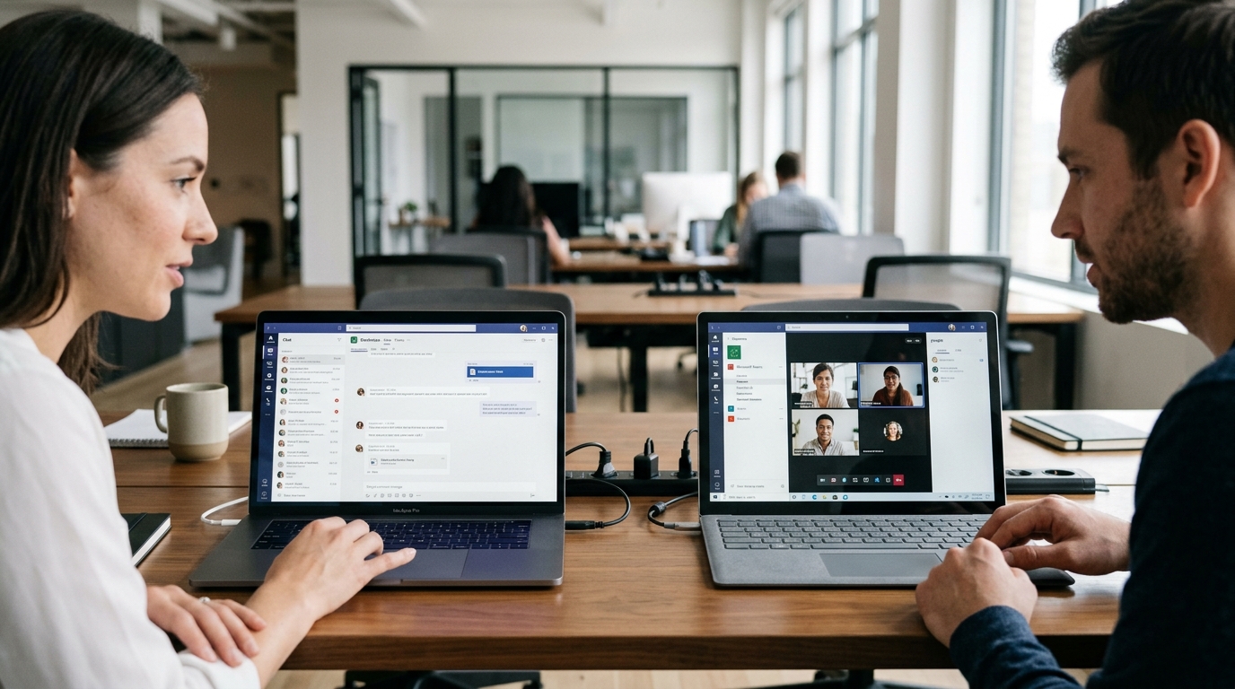 Teams电脑版在Windows和Mac系统上的桌面客户端界面
