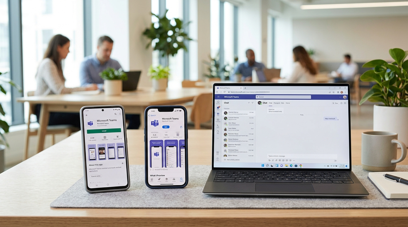 Teams下载在安卓、iOS与网页版三种渠道的对比