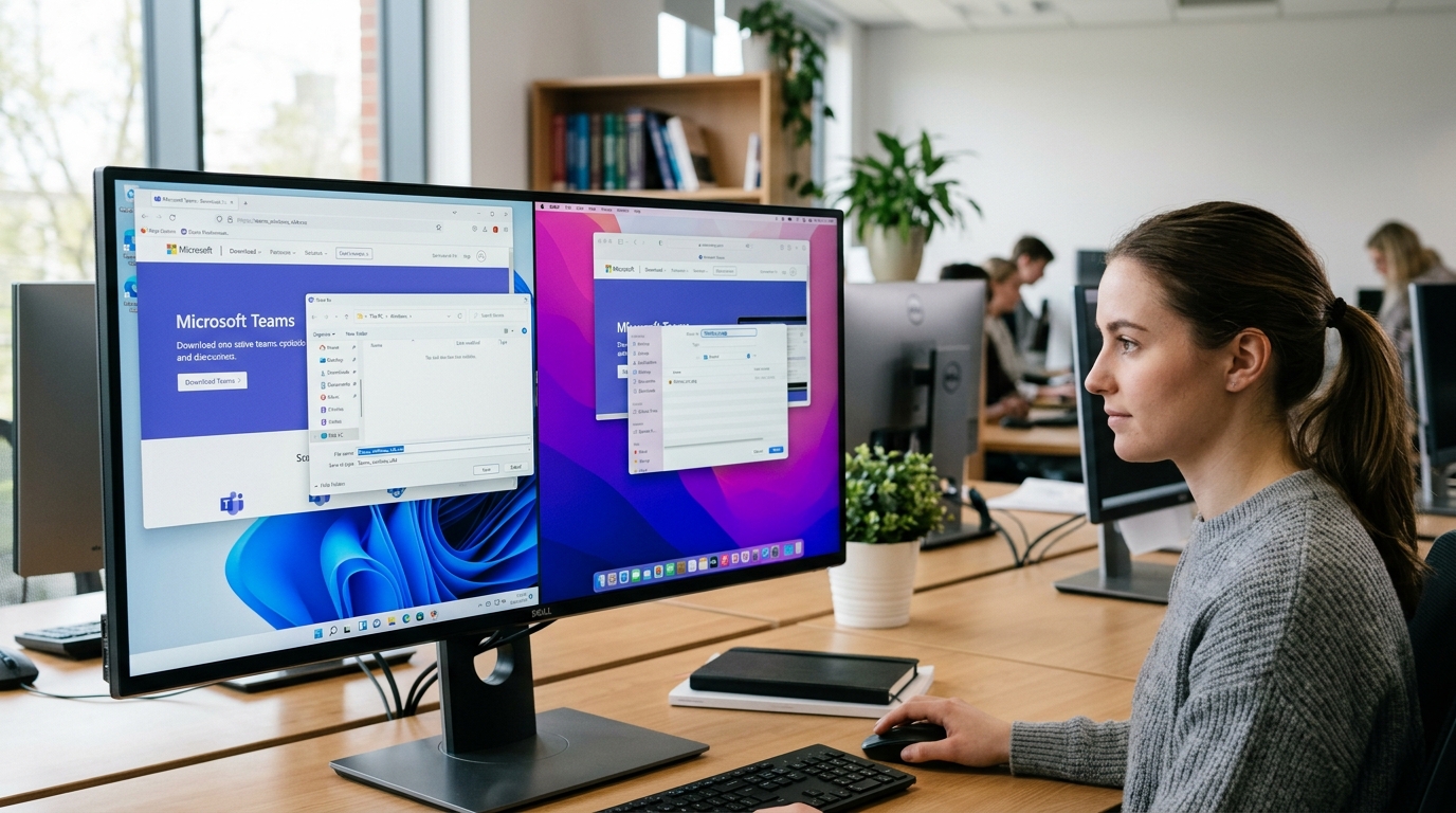 Teams电脑版Windows和Mac官方下载安装界面