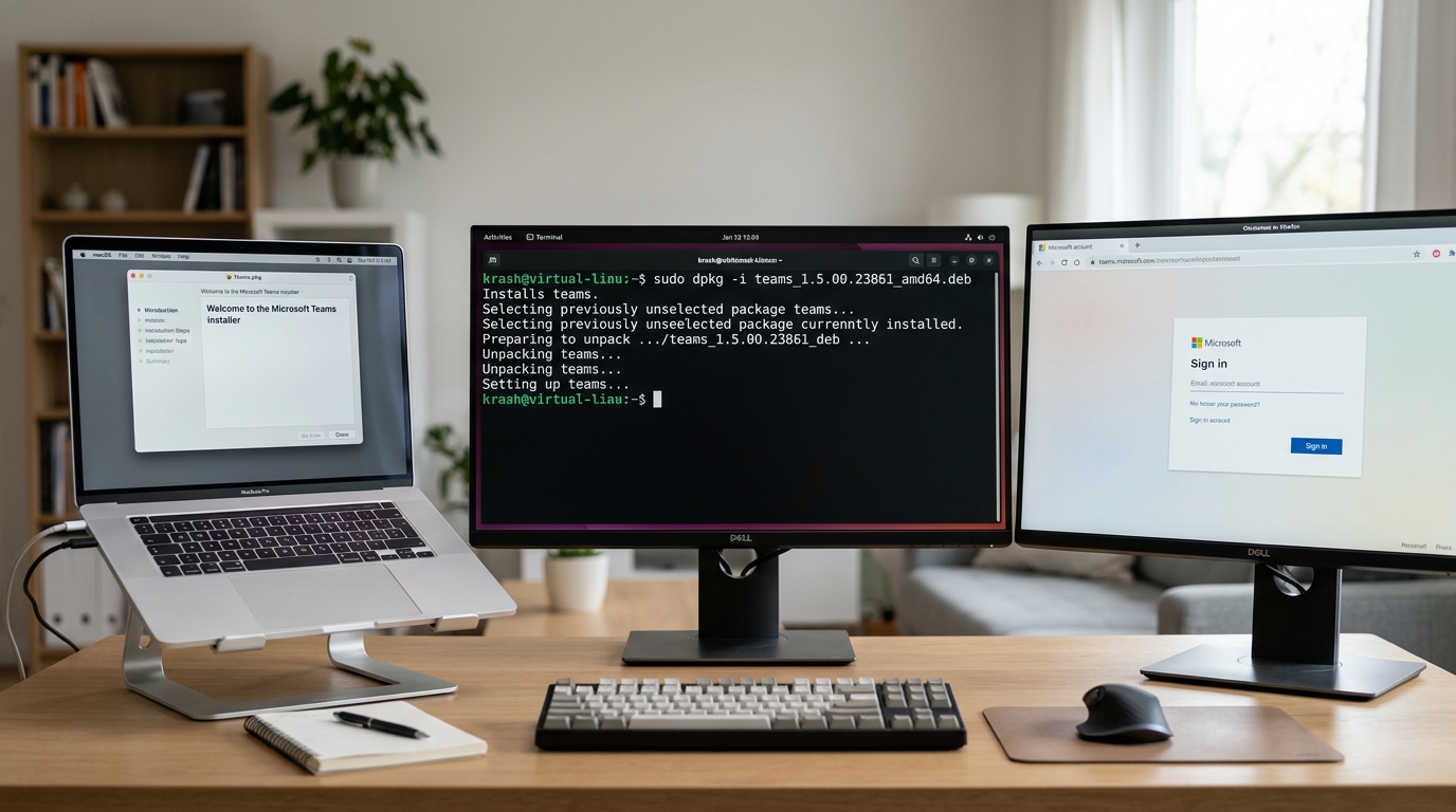Teams下载在Mac、Linux和网页版三种方式对比