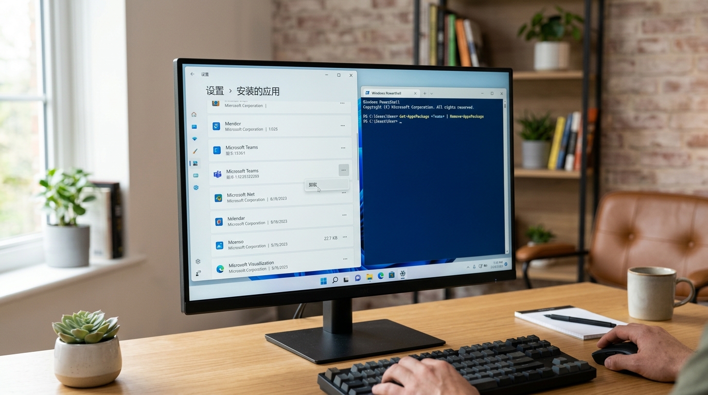 Windows 11 卸载内置 Teams 电脑版重装完整客户端步骤