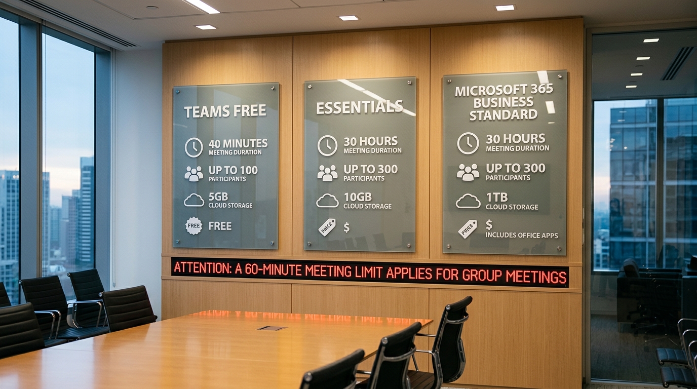 Teams 免费版付费版和 Microsoft 365 捆绑版区别对比