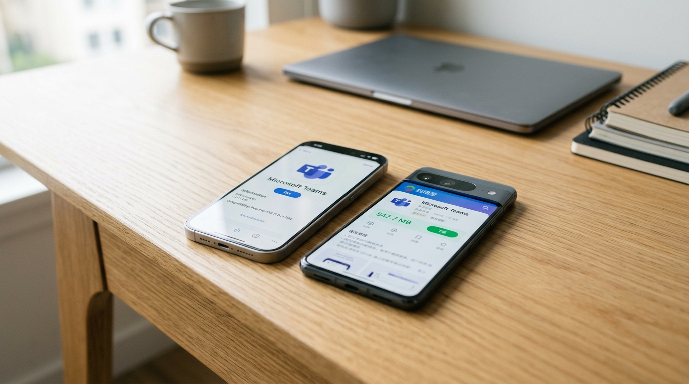手机版Teams下载Android和iPhone正版路径对比