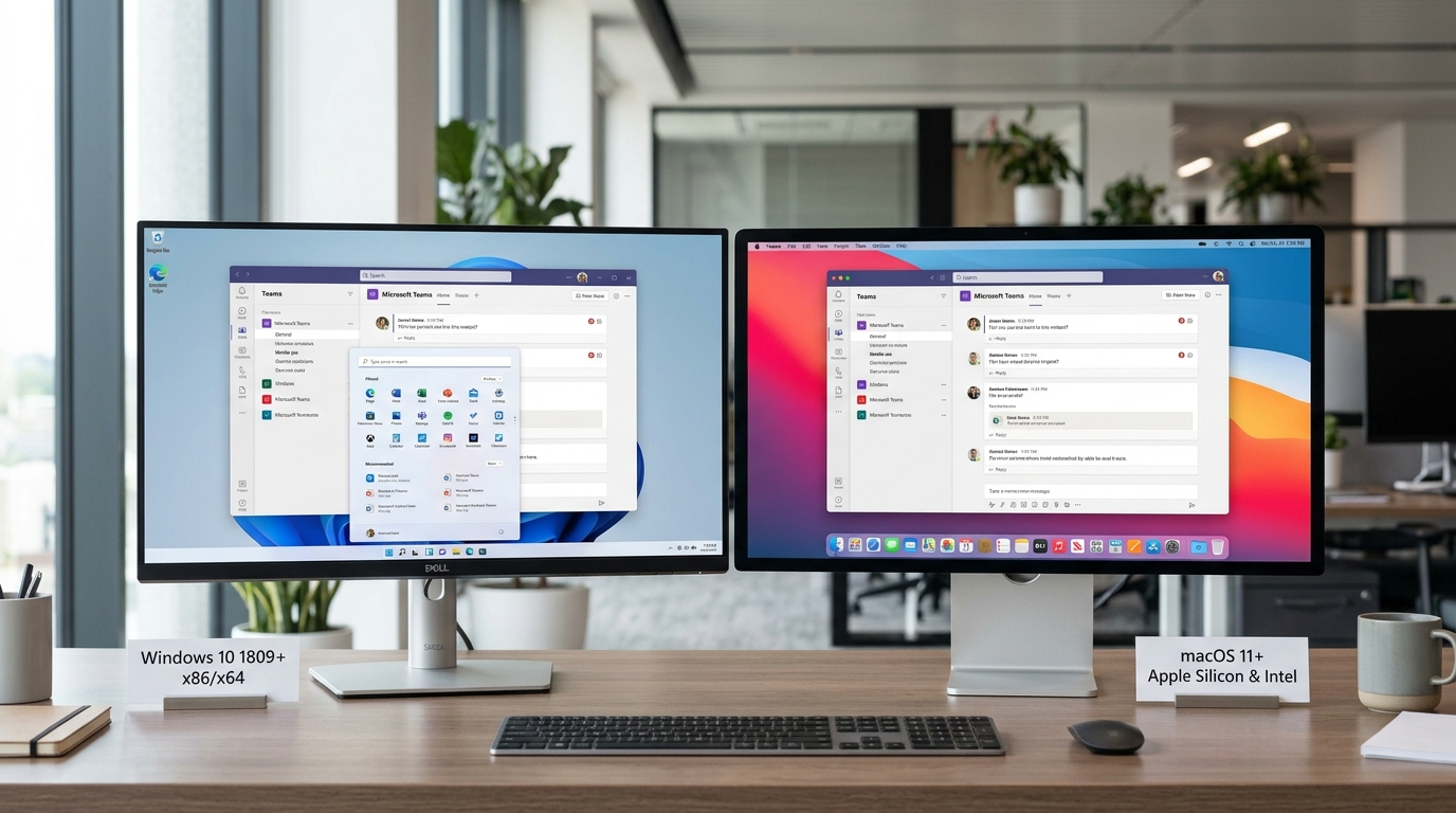 Windows和macOS的Teams下载客户端版本与系统要求对比